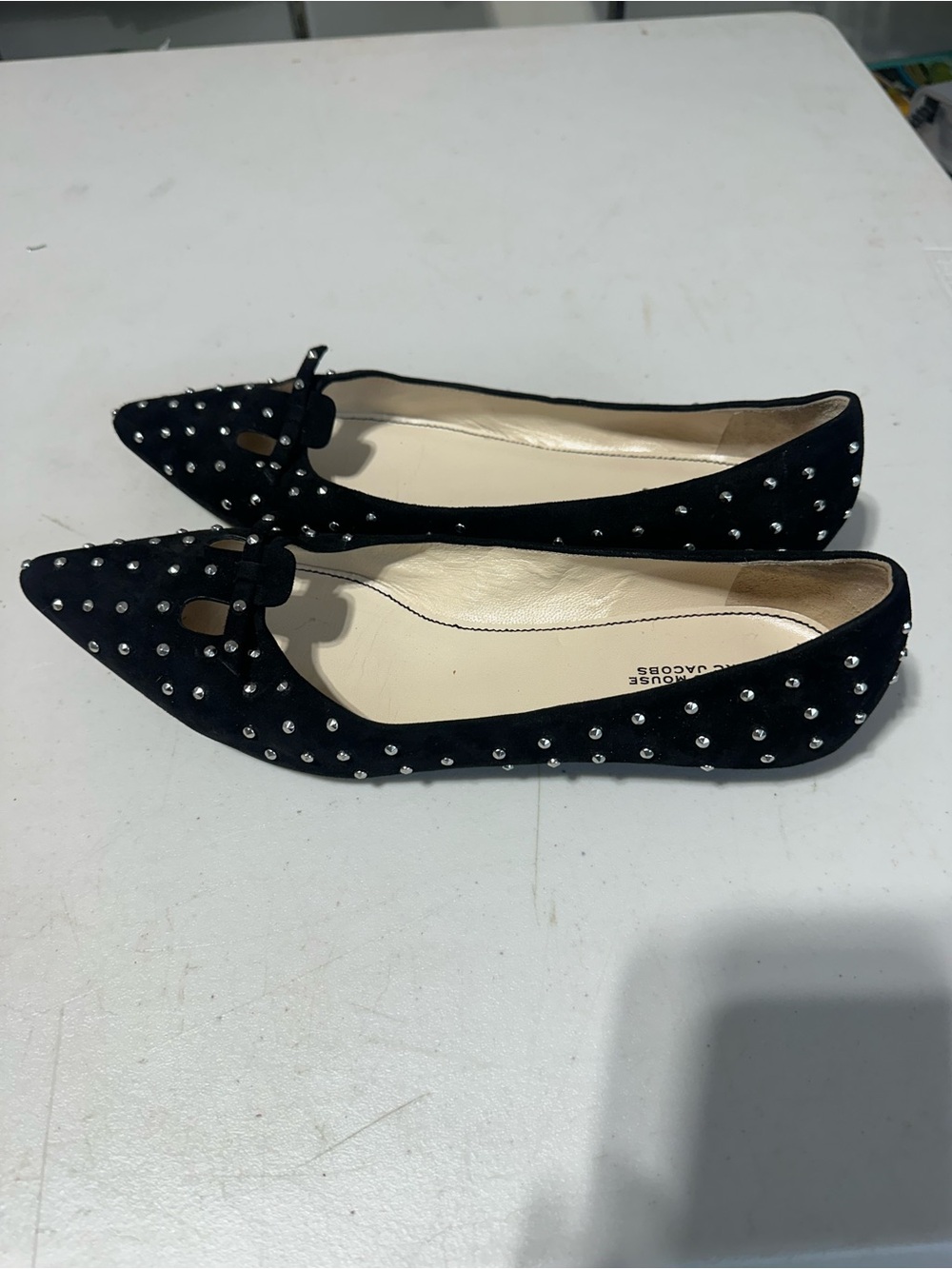 Marc Jacobs Black Studded Pointed Toe Flats